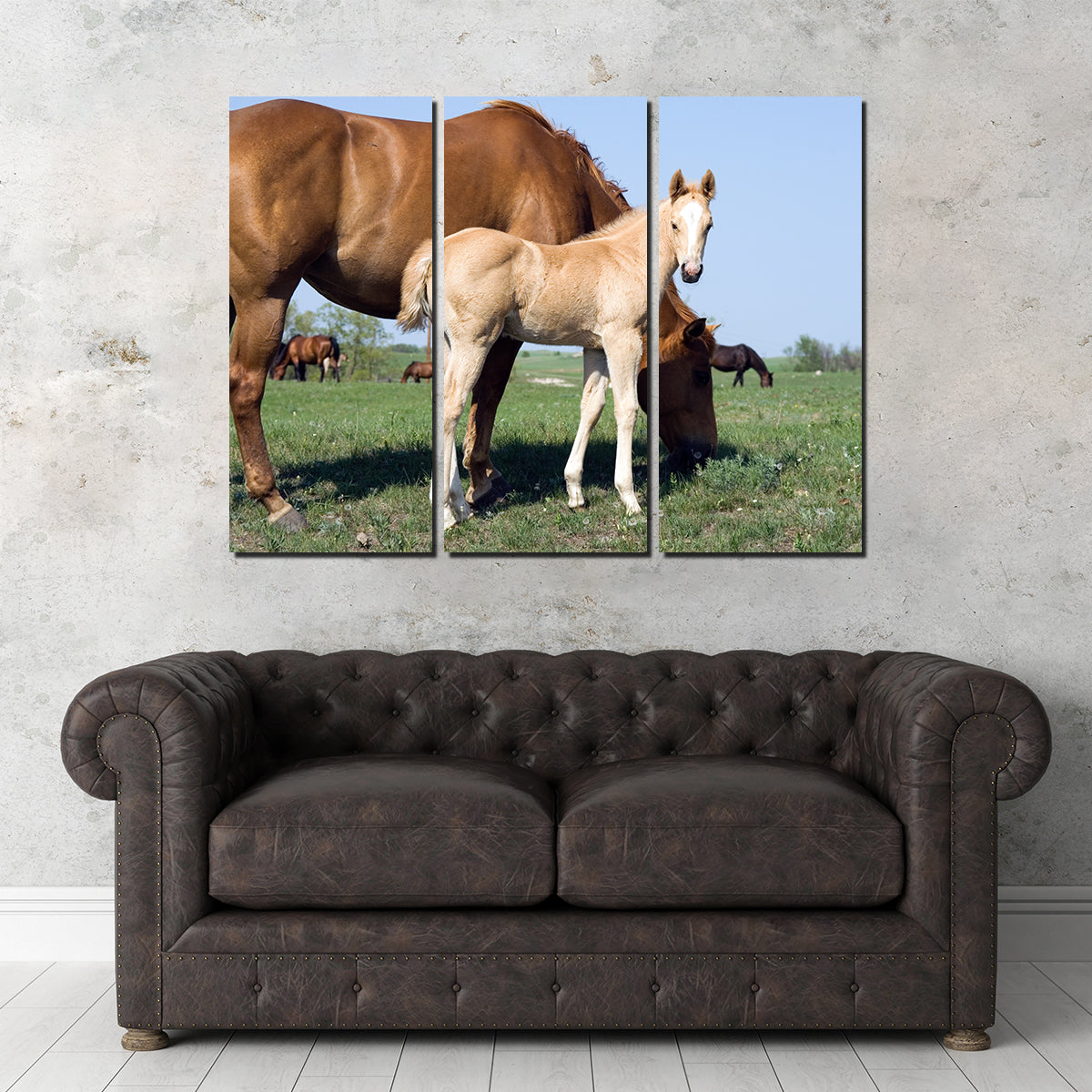 Exquisite Palomino Quarter Horse Foal and Mare Wall Art for Your Home Decor
