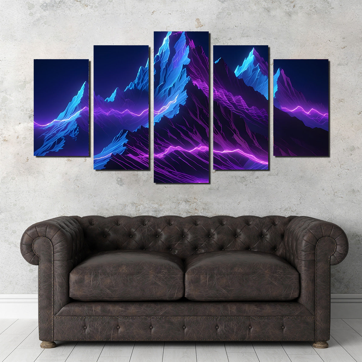 Stunning Futuristic Mountain Range Wall Art for Modern Interiors