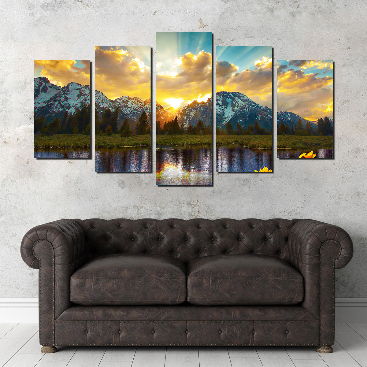 Stunning Grand Tetons Sunset Wall Art for Home Decor