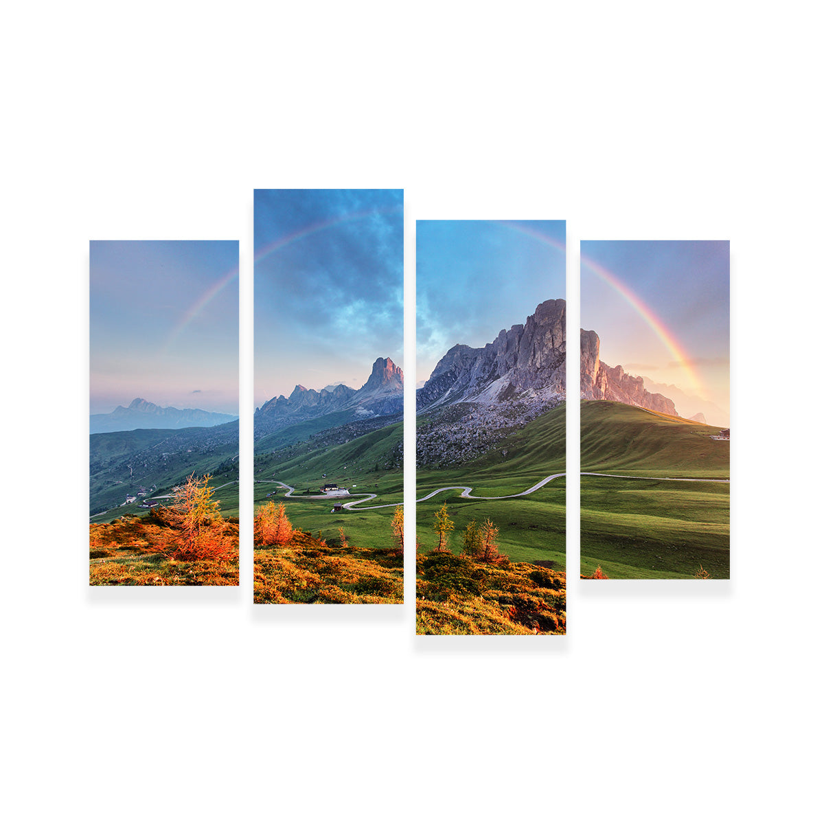 Stunning Rainbow In The Alps Wall Art for Home Decor