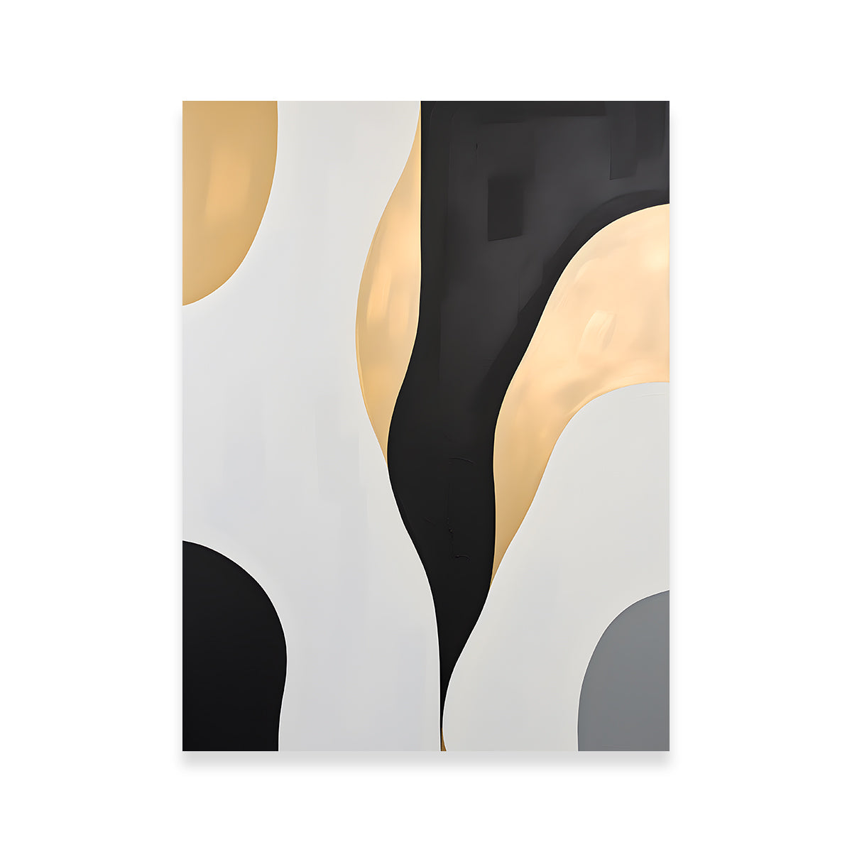 Eye - Catching Abstract Shapes Series B&G 3 Wall Art for Stunning Decor