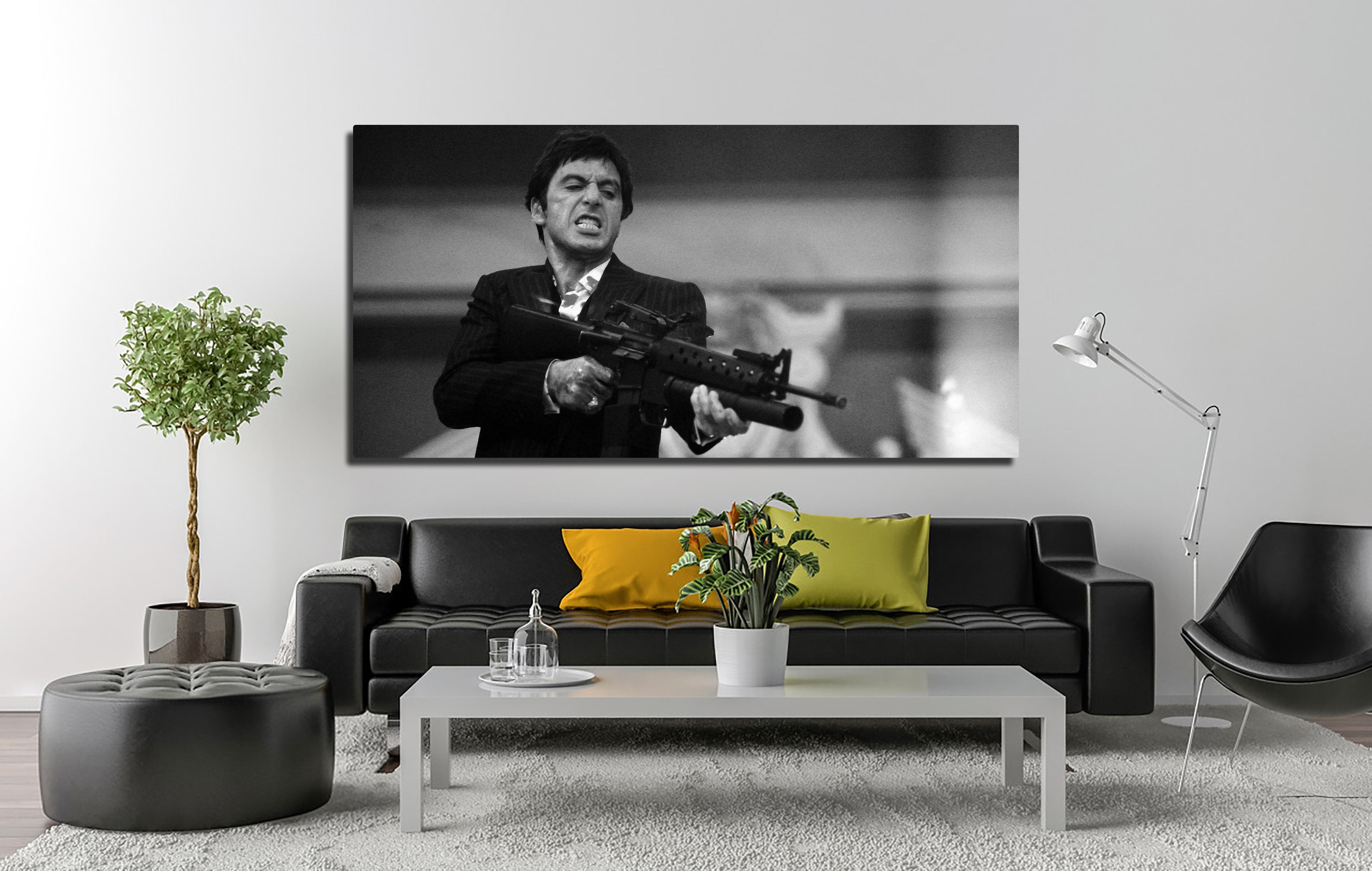 Stunning Scarface Black & White Panoramic Wall Art for Your Home Decor