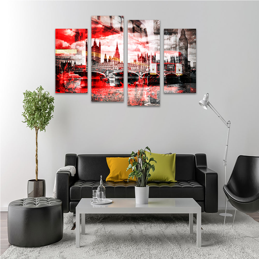 Stunning City Art LONDON Red Bus Composing Wall Art by Melanie Viola
