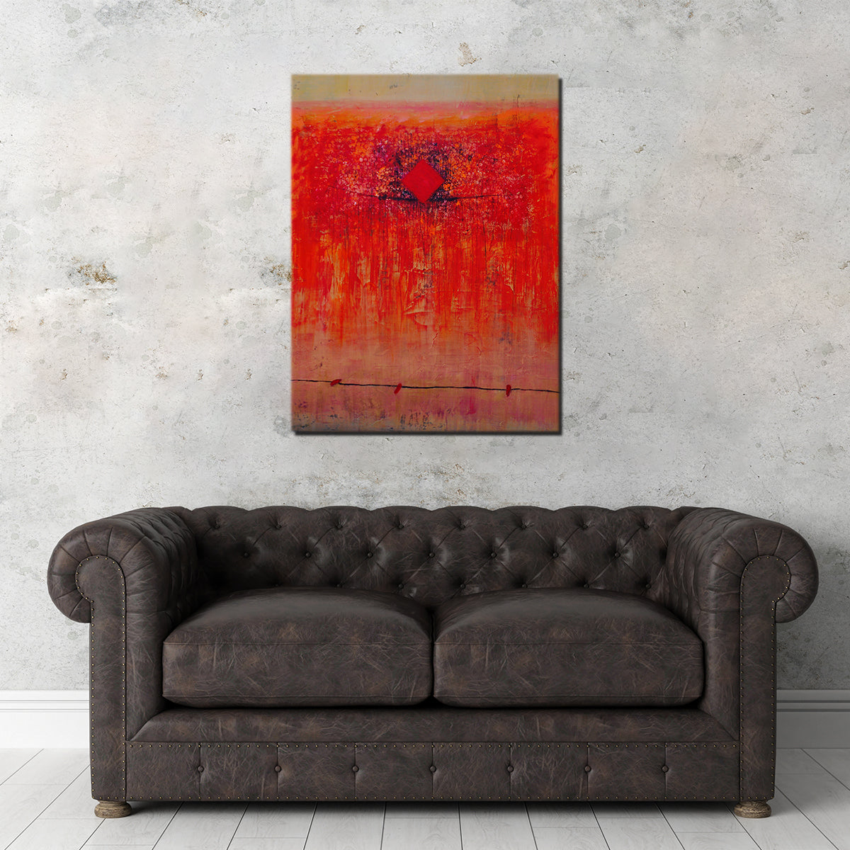 Gorgeous Red Diamond Wall Art by Peggy Hinaekian