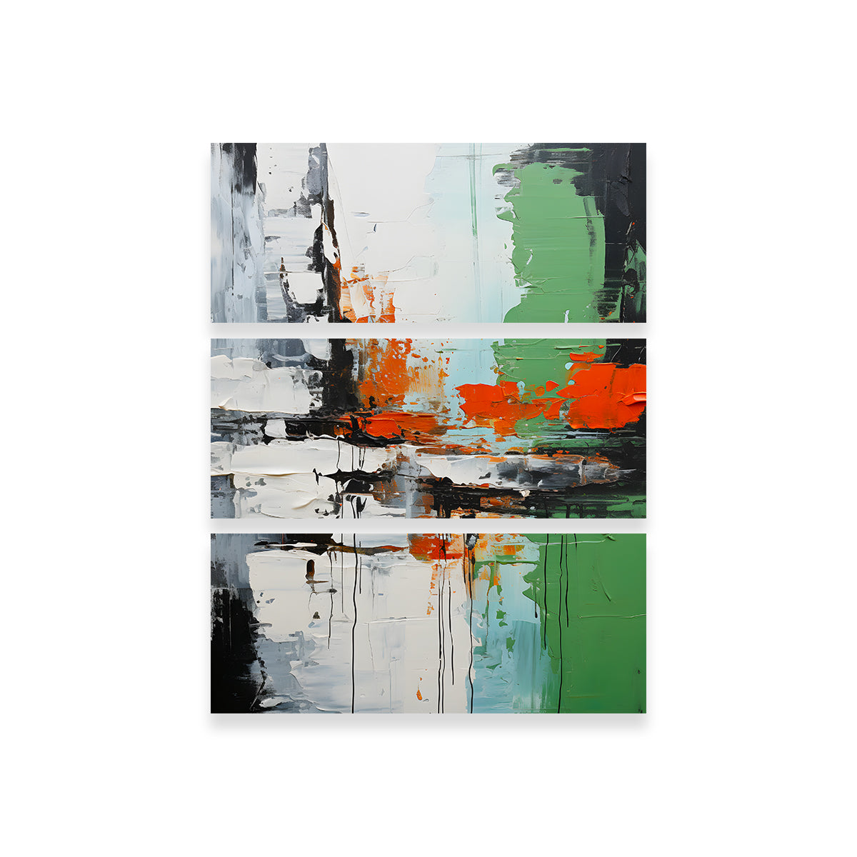 Stunning Abstract Green and White Shapes 2 Wall Art for Modern Spaces