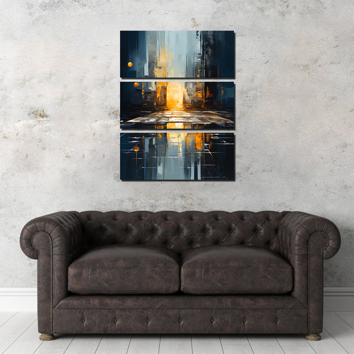 Eye - Catching Abstract Blue Gold Shapes 11 Wall Art for Stunning Home Decor