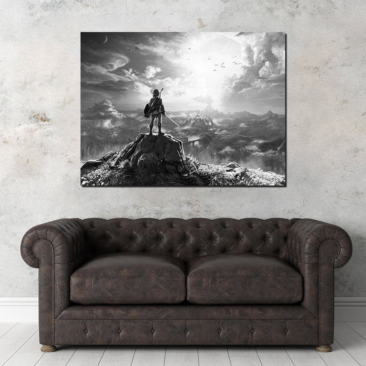 Zelda Inspired Grayscale Wall Art for Stunning Home Decor