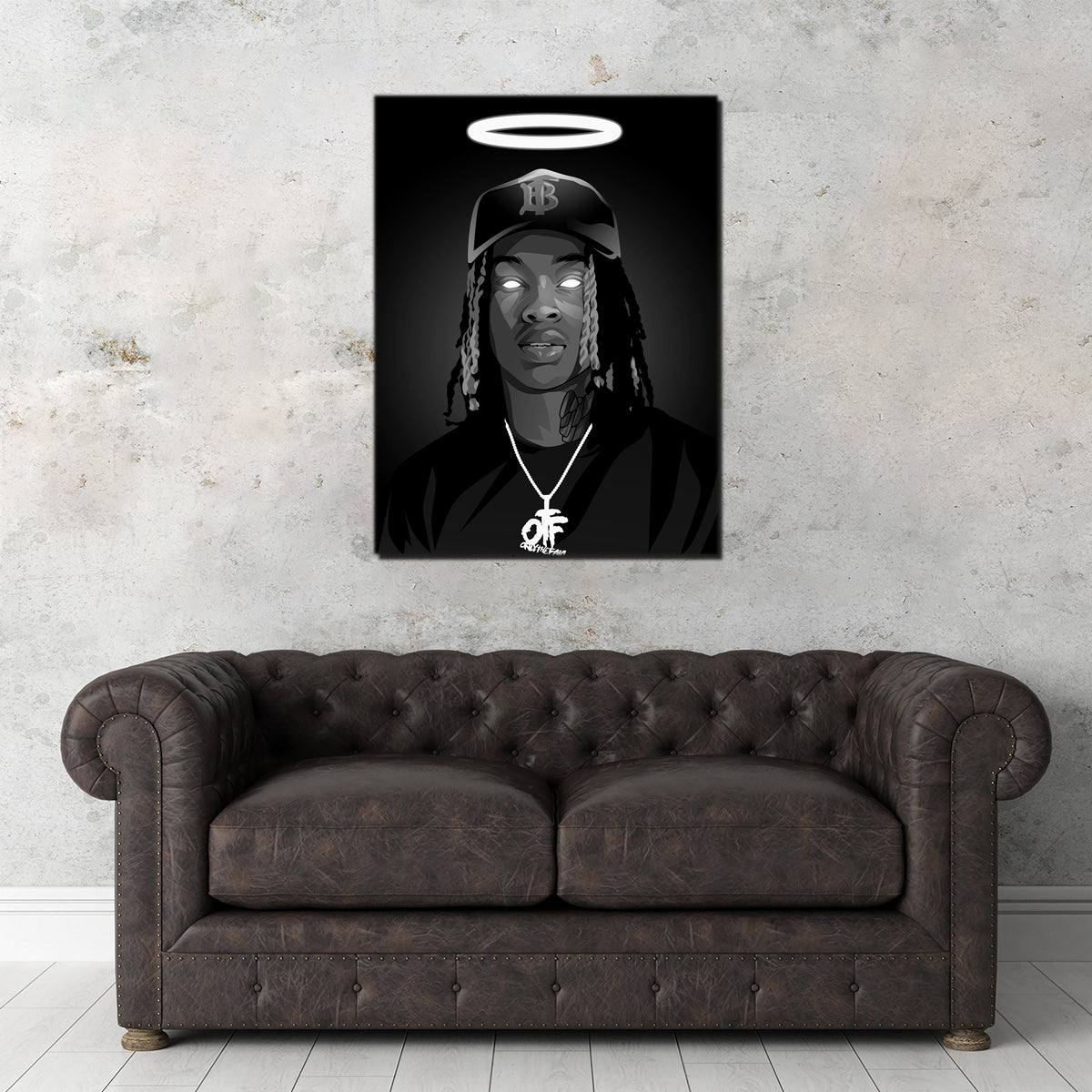 Rip King Von Stunning Grayscale Wall Art for Home Decor