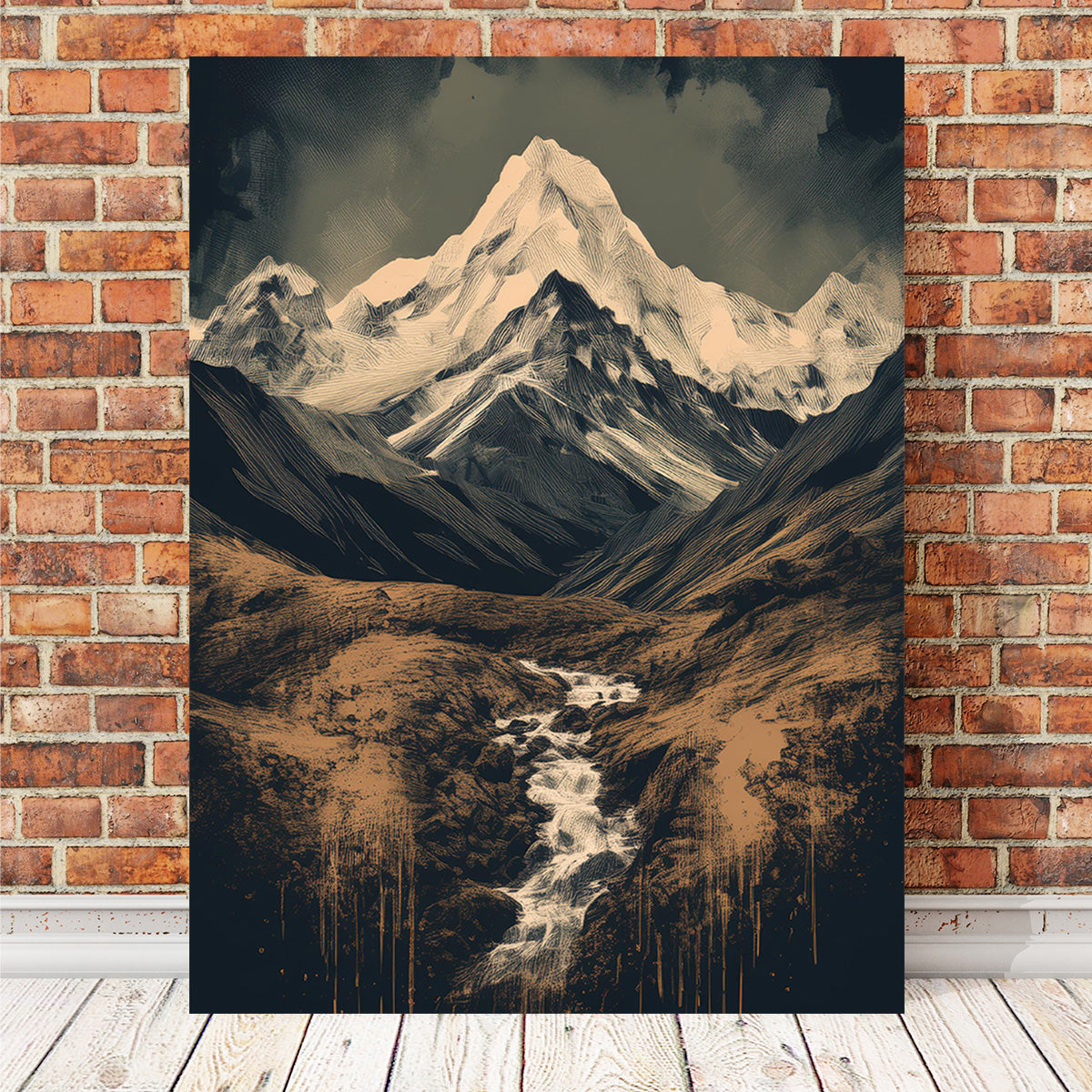Vintage Retro Mountain Painting Wall Art for Stunning Home Decor