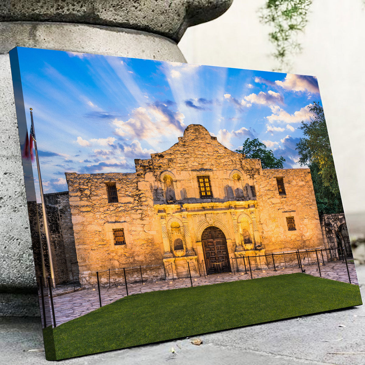 Stunning The Alamo Wall Art - Sustainable Kiln - Dried Pine Frame Canvas