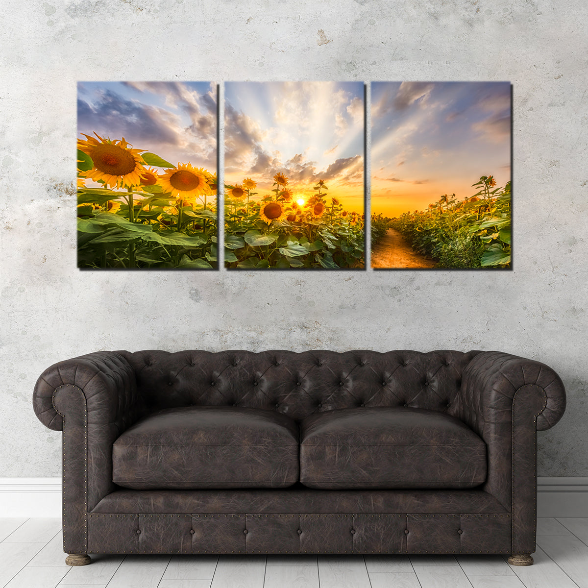 Gorgeous Path Through the Sunflower Field Wall Art by Melanie Viola