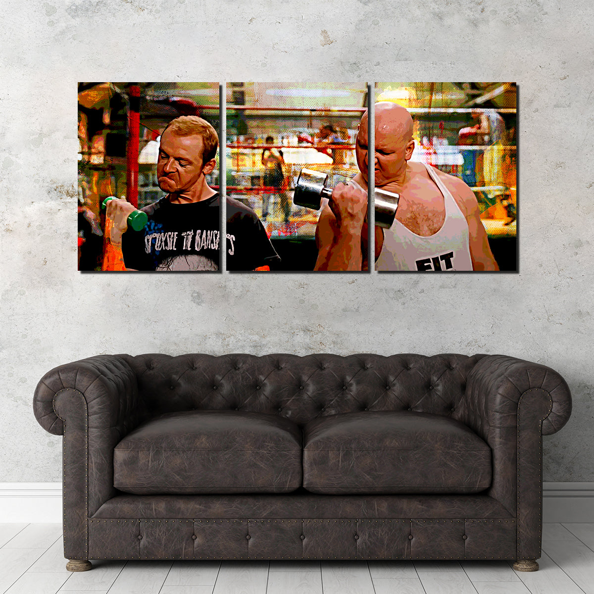Run Fatboy Run Stylish Dumbbells Wall Art for Fitness Enthusiasts