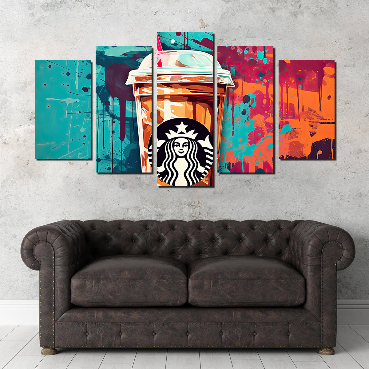 Unique Starbucks Coffee Warhol-inspired Wall Art by Ralph & Laura Design