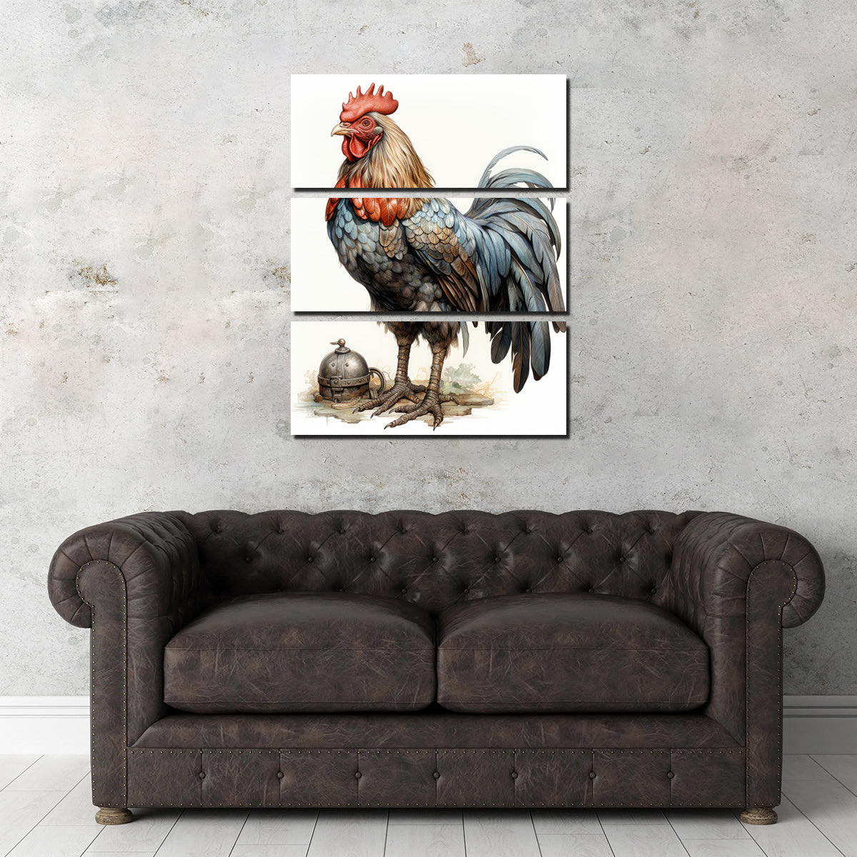 Stunning Rooster With Gold Horn Wall Art for Striking Home Decor