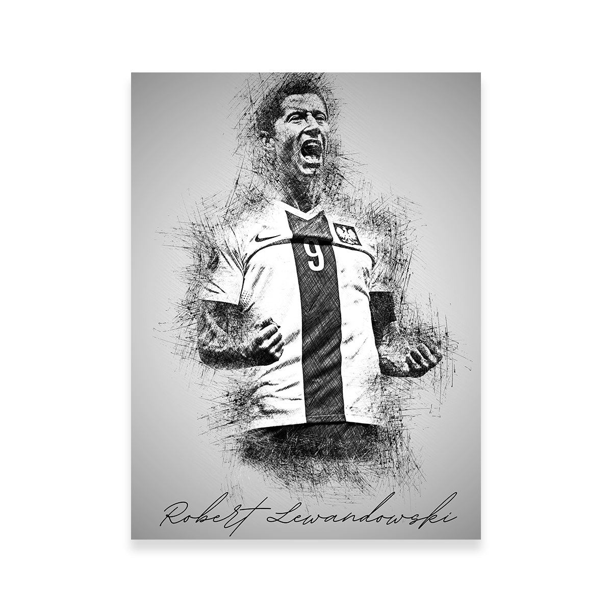 Stunning Robert Lewandowski Wall Art for Soccer Fans