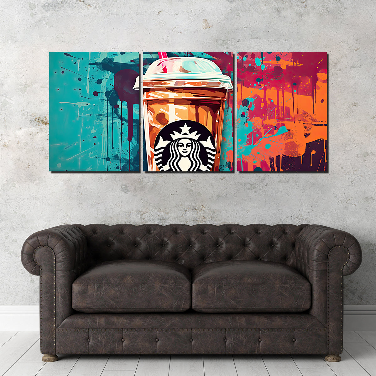 Unique Starbucks Coffee Warhol-inspired Wall Art by Ralph & Laura Design