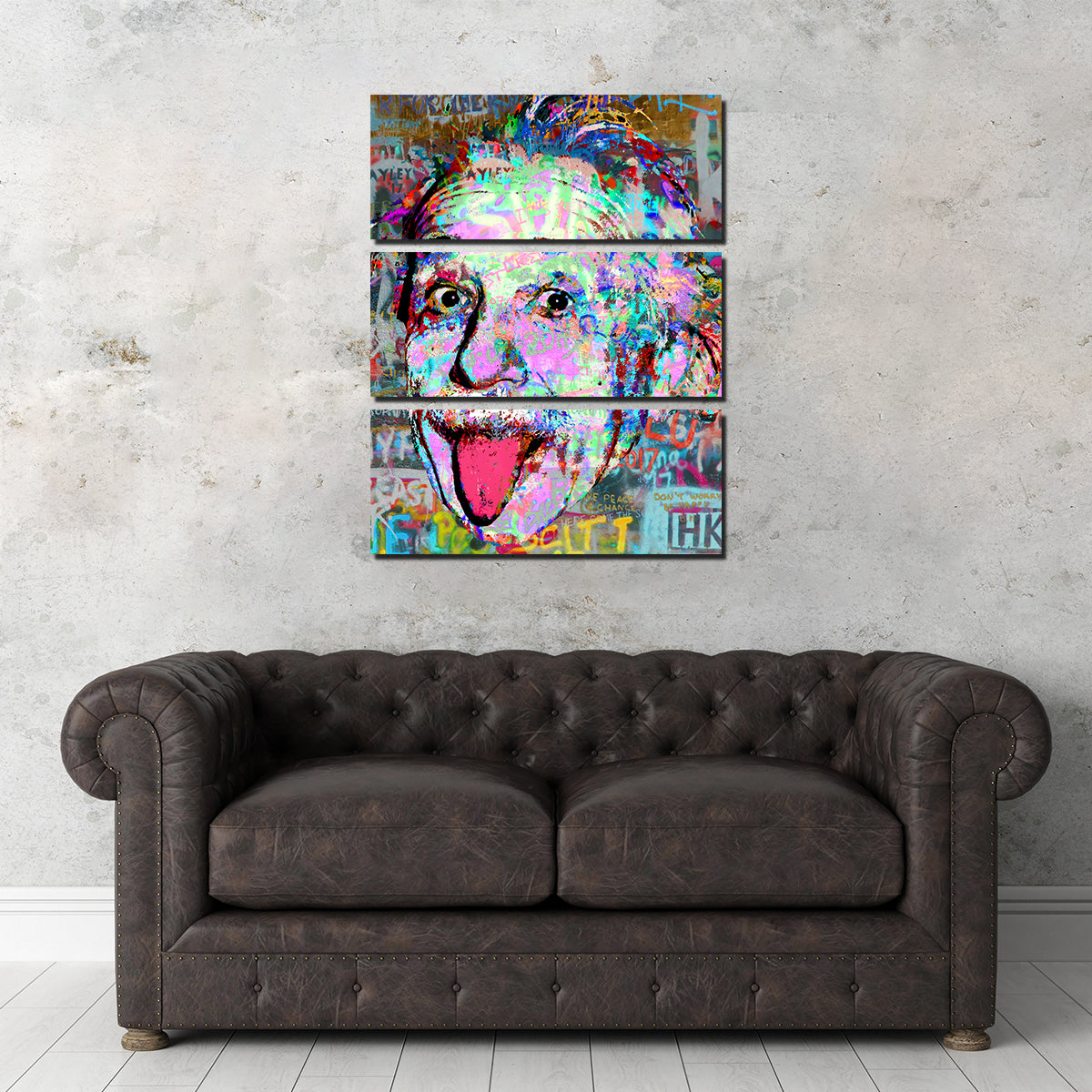 Stunning Einstein Heavy Graffiti Wall Art by Stephen Chambers