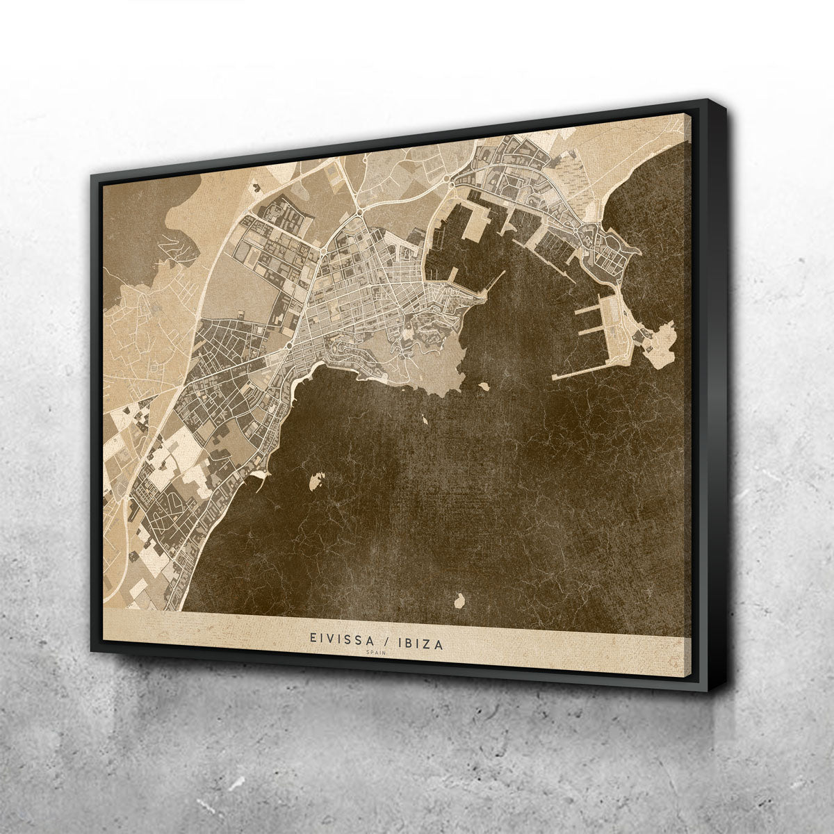 Stunning Eivissa Map Wall Art by Blursbyai