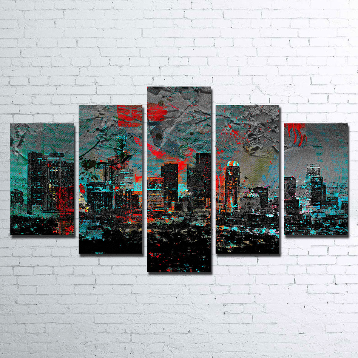 Stunning Abstract Los Angeles Skyline Wall Art for Home Decor