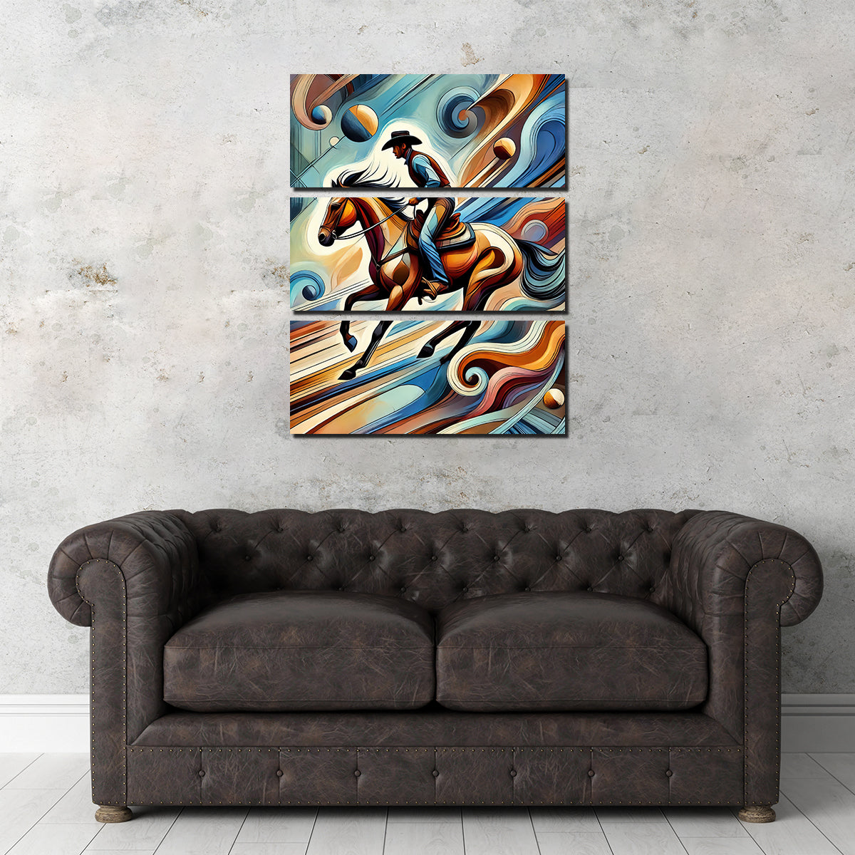 Stunning Abstract Cowboy & Horse Wall Art for Home Decor