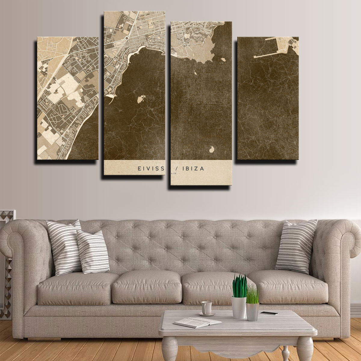 Stunning Eivissa Map Wall Art by Blursbyai