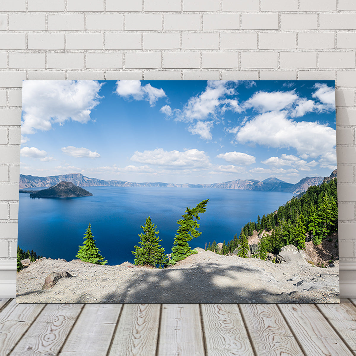 Stunning Blue Crater Lake Panorama Wall Art by Lucas Moore