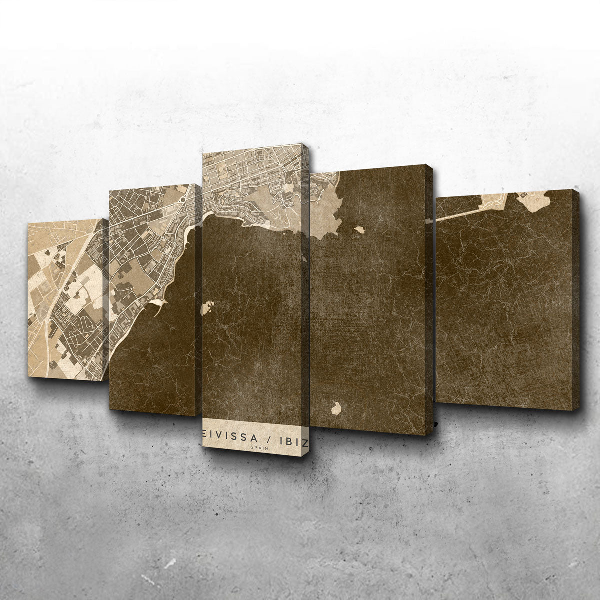 Stunning Eivissa Map Wall Art by Blursbyai