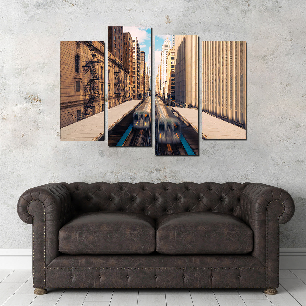 Stunning Railway Station Downtown Chicago Wall Art for Home Decor