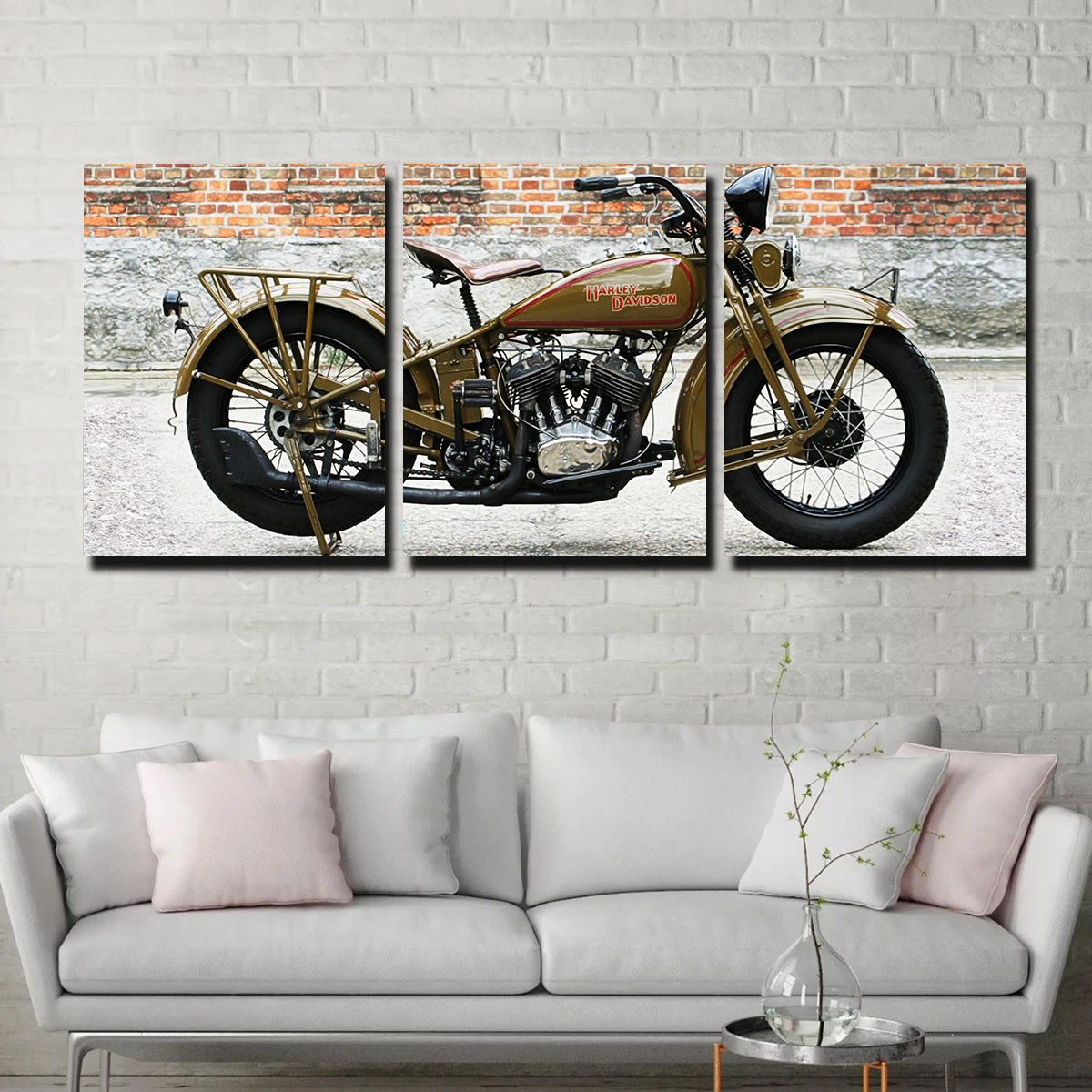 Authentic 1930's Harley Davidson Vintage Wall Art for Motorcycle Enthusiasts