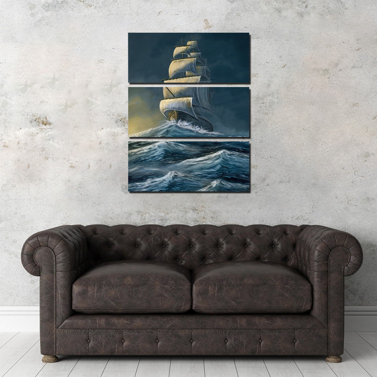 Enchanting Galleon Under the Dark Sky Wall Art for Home Decor