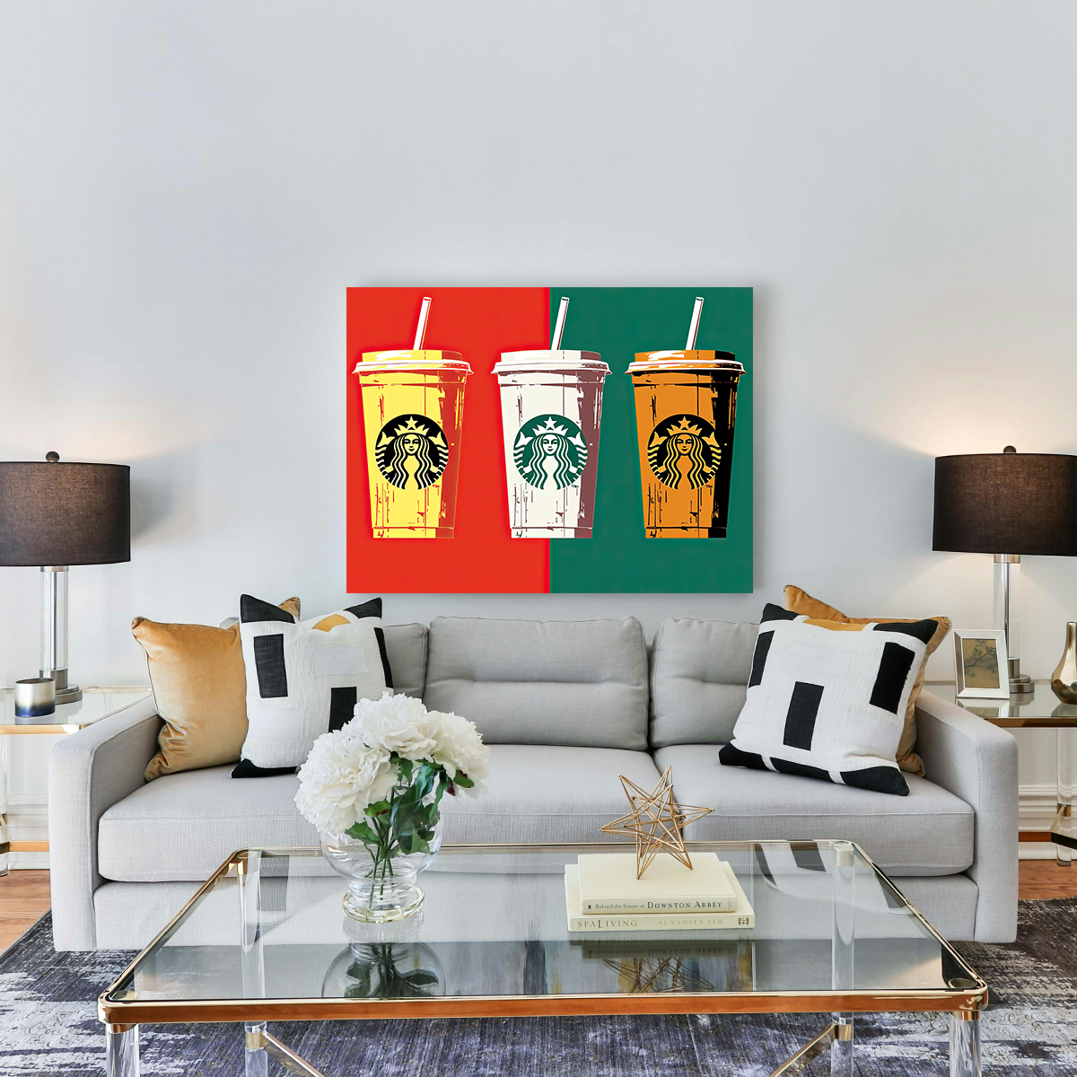 Stunning Starbucks Warhol Inspired Wall Art by Ralph & Laura Design
