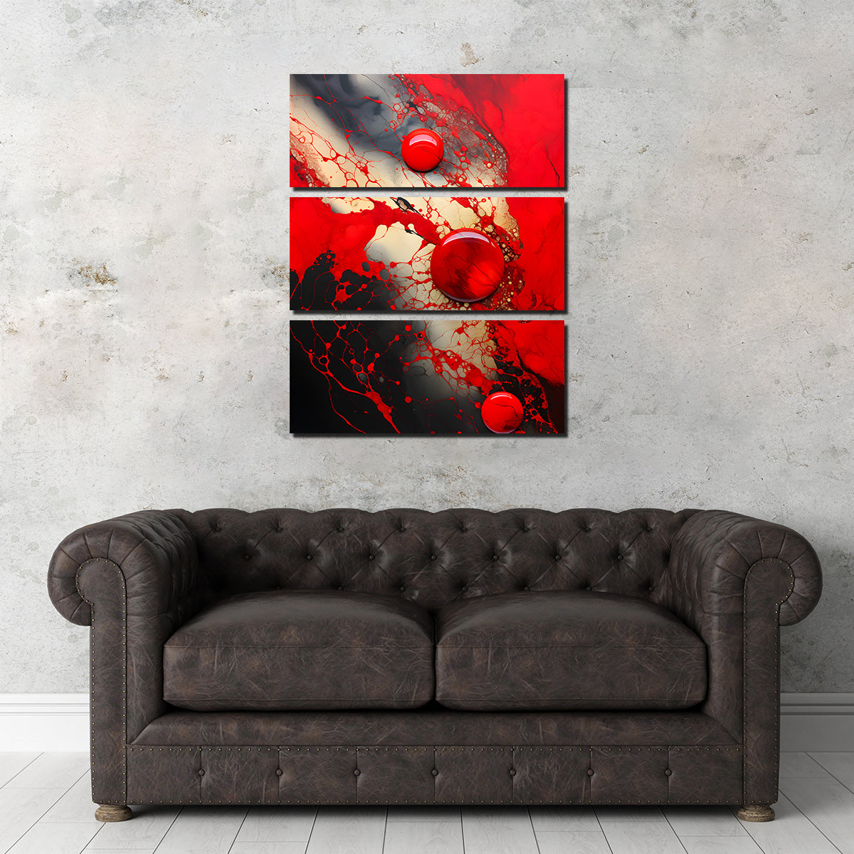 Eye - Catching Abstract Red and Black Shapes 9 Wall Art for Modern Spaces