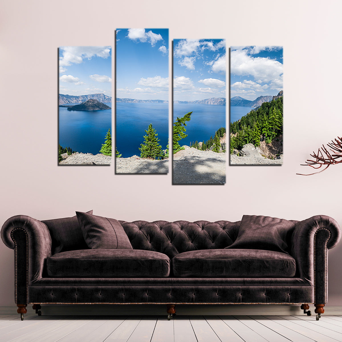 Stunning Blue Crater Lake Panorama Wall Art by Lucas Moore
