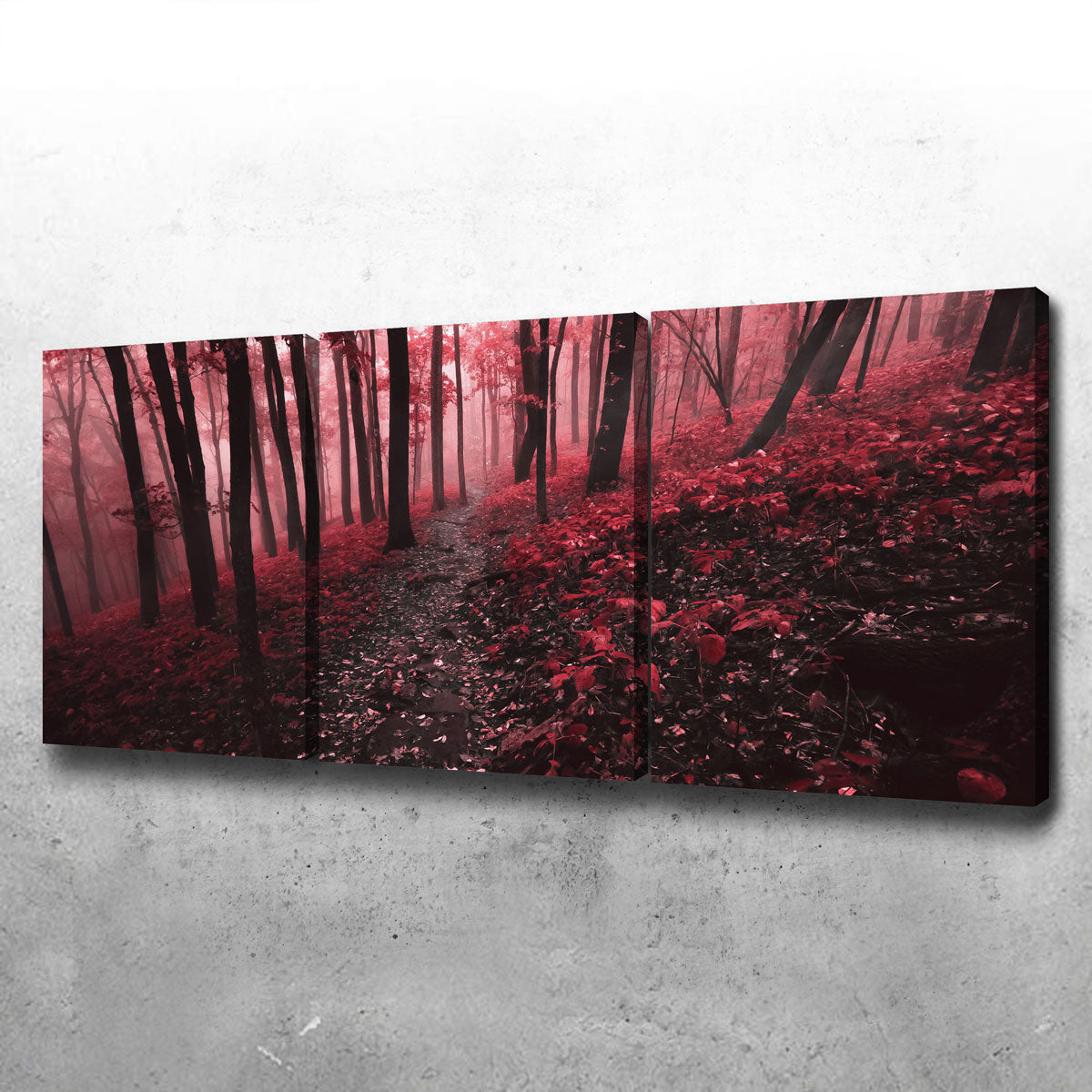 Stunning Red Forest Wall Art by Lucas Moore