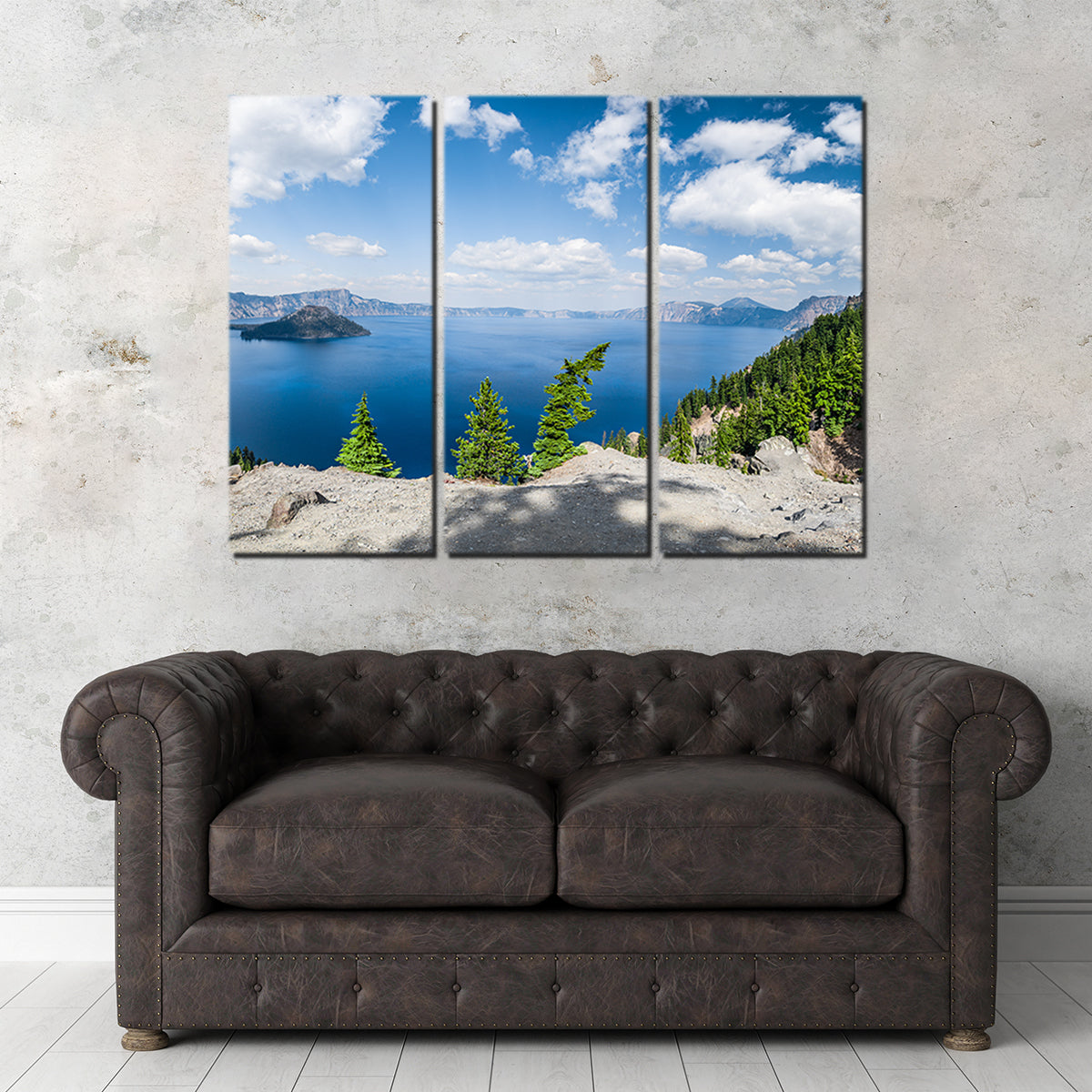 Stunning Blue Crater Lake Panorama Wall Art by Lucas Moore