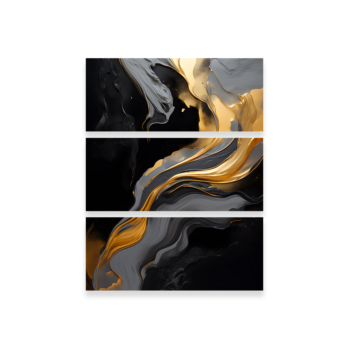 Stunning Abstract Black Gold Waves 10 Wall Art for Modern Interiors