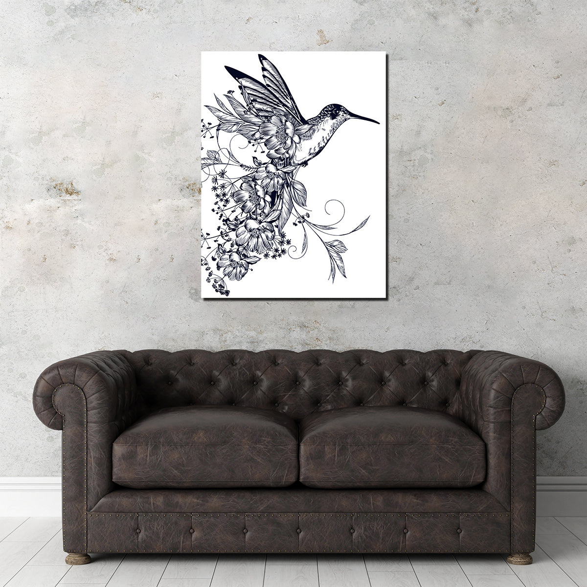 Exquisite Hummingbird and Flower Wall Art for Elegant Decor