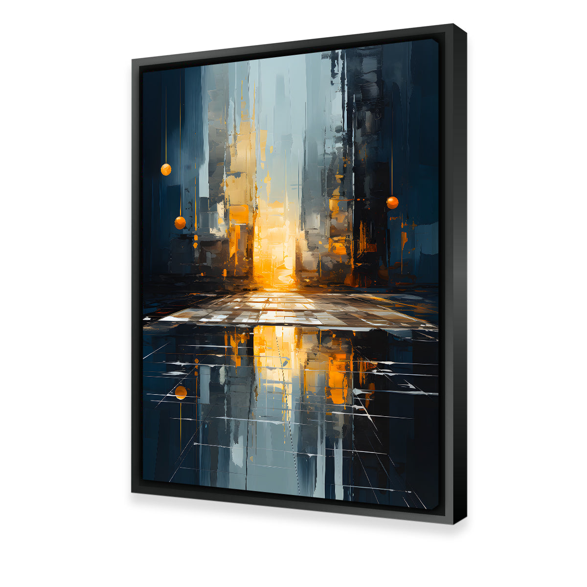 Eye - Catching Abstract Blue Gold Shapes 11 Wall Art for Stunning Home Decor