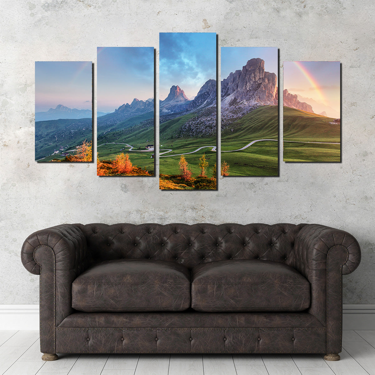 Stunning Rainbow In The Alps Wall Art for Home Decor