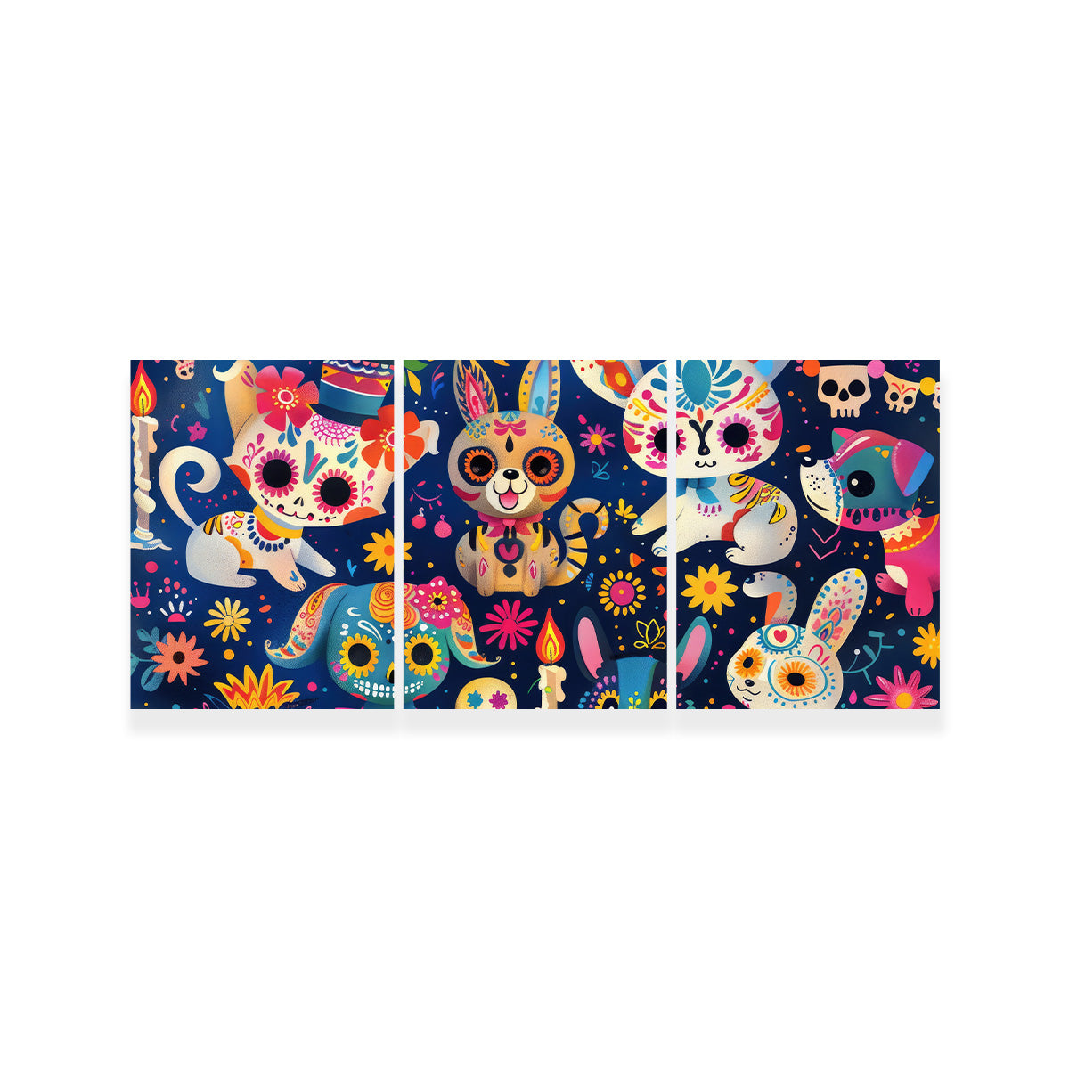 Eye - catching Day of the Dead Animals Wall Art for Home Decor
