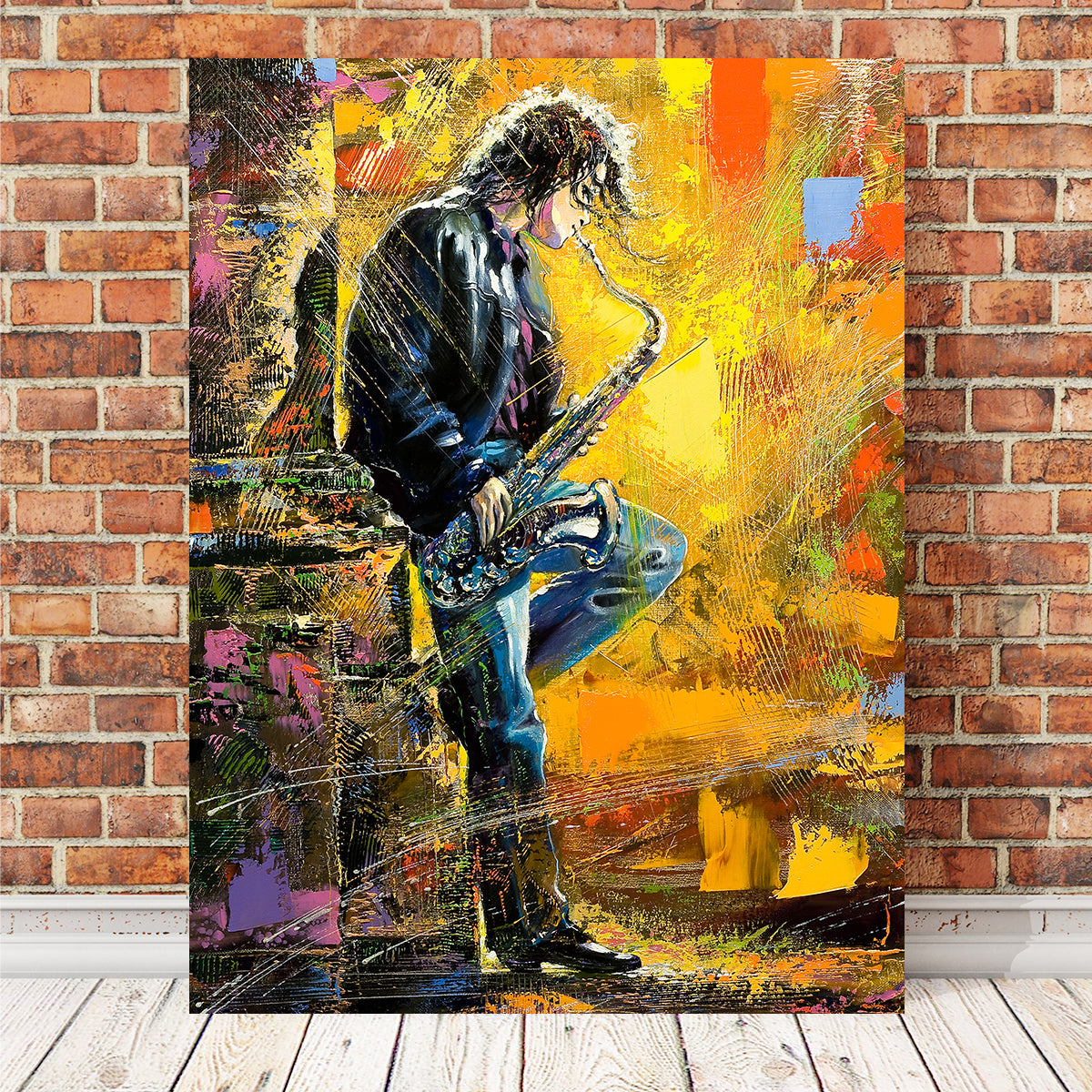 Stunning Young Saxophone Player Wall Art for Home Decor