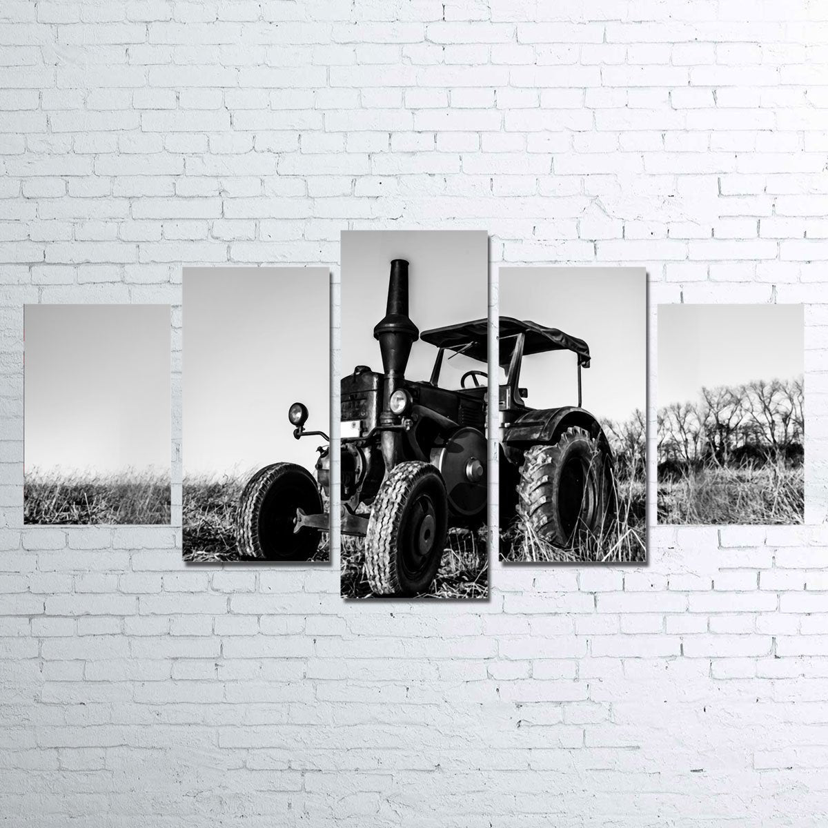 Exquisite Classic Tractor 5 Piece Wall Art Set for Stunning Home Decor
