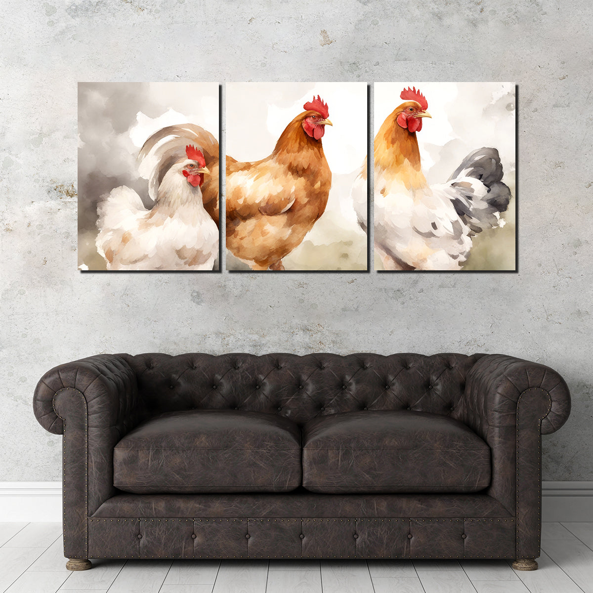 Stunning Chicken Watercolor Wall Art for Home Decor