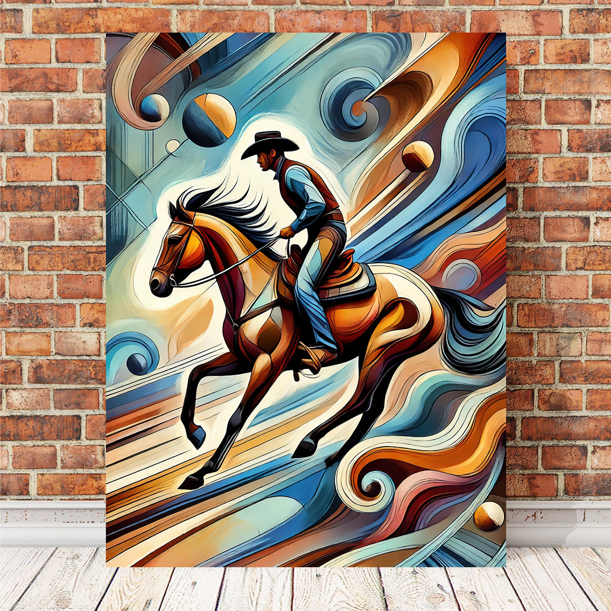 Stunning Abstract Cowboy & Horse Wall Art for Home Decor