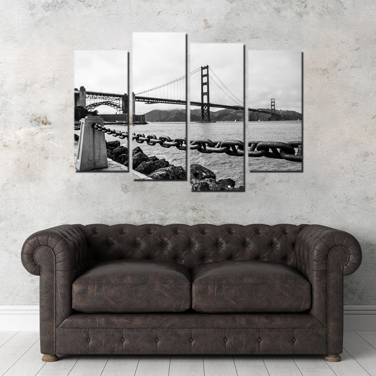 Stunning Golden Gate Chain Wall Art for Home Decor