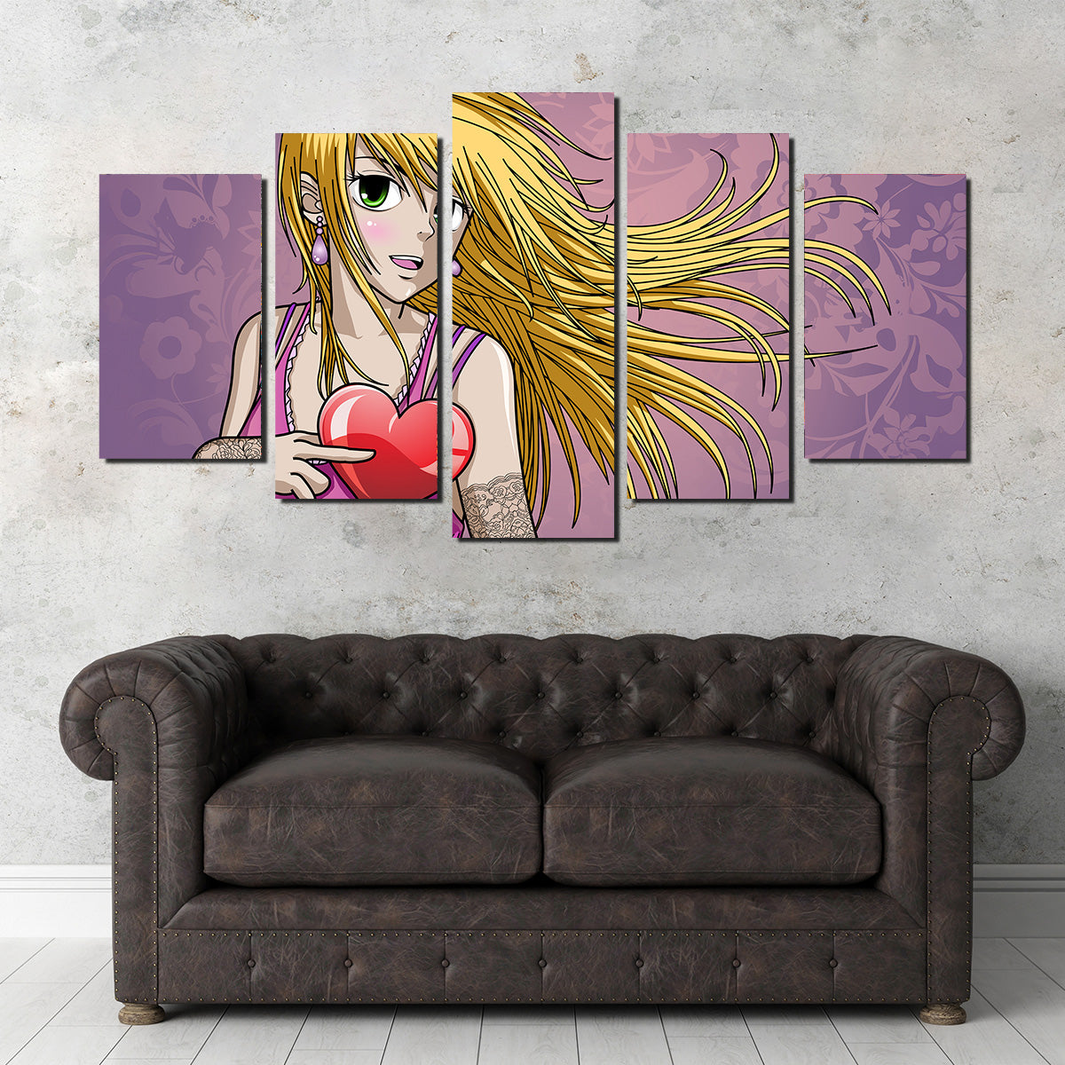 Charming Girl Holding Heart Wall Art