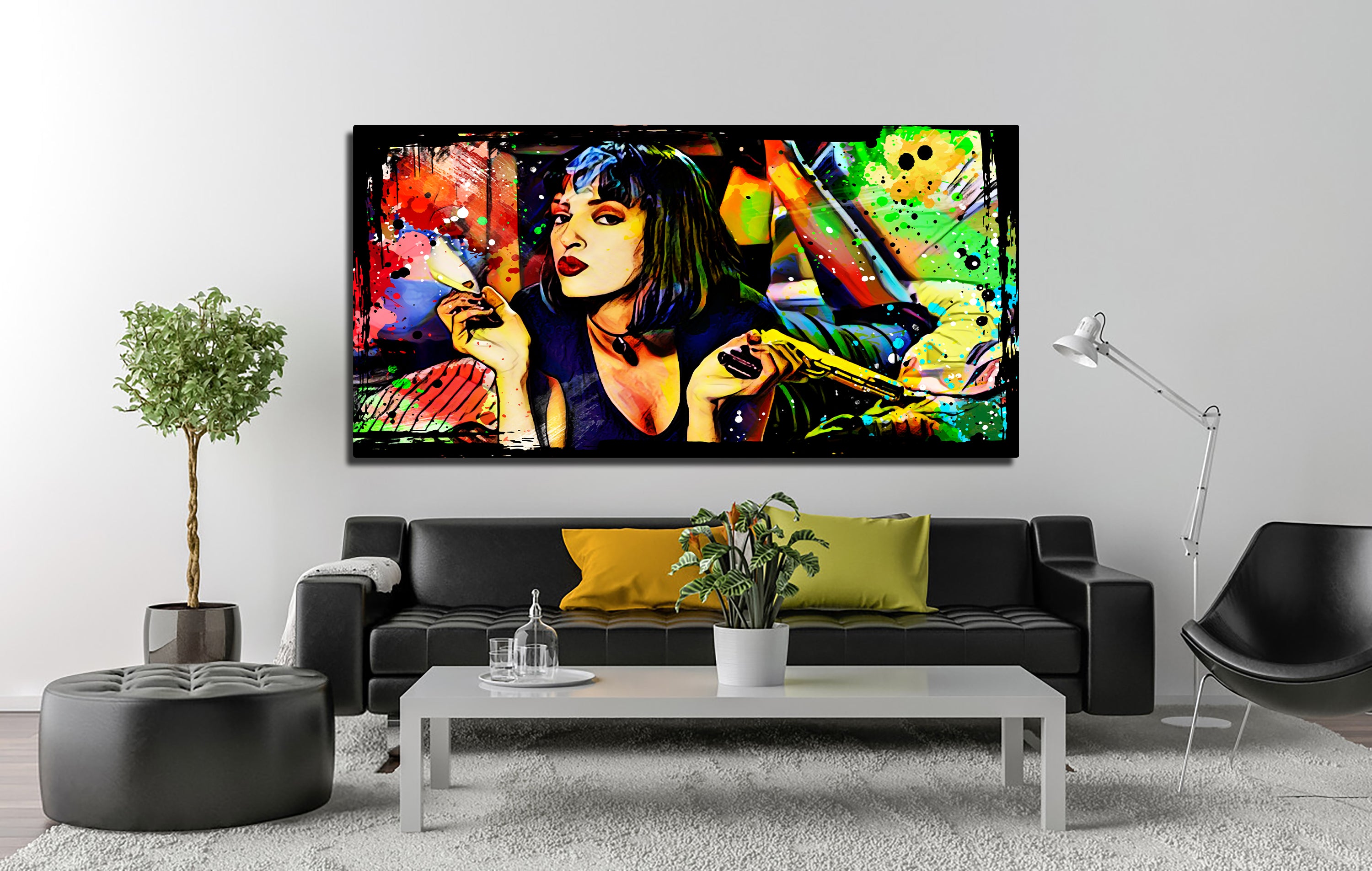 Eye - catching Abstract Pulp Fiction Panoramic Wall Art for Home Decor