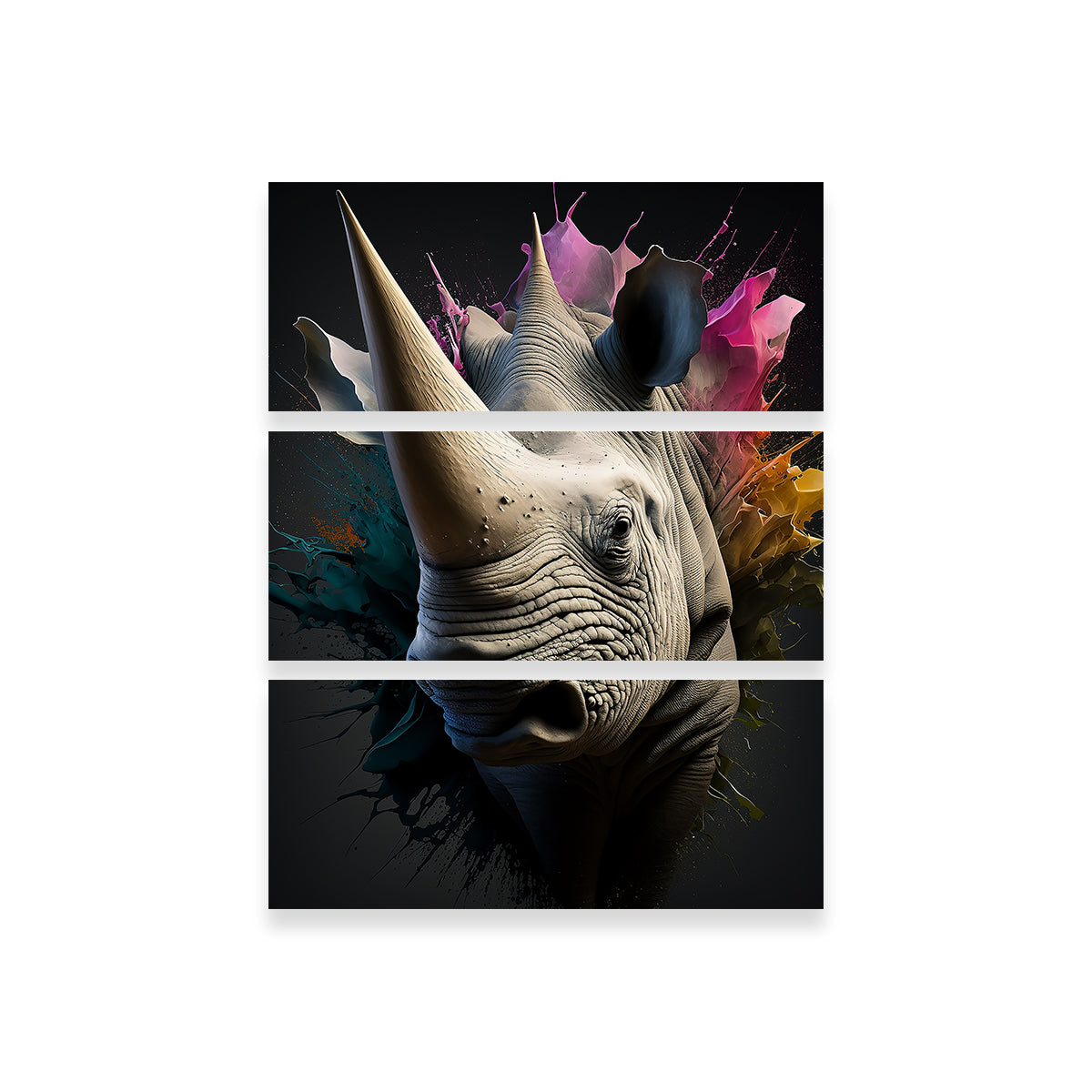 Stunning Rhinoceros Portrait Wall Art by Jennifer Hotai