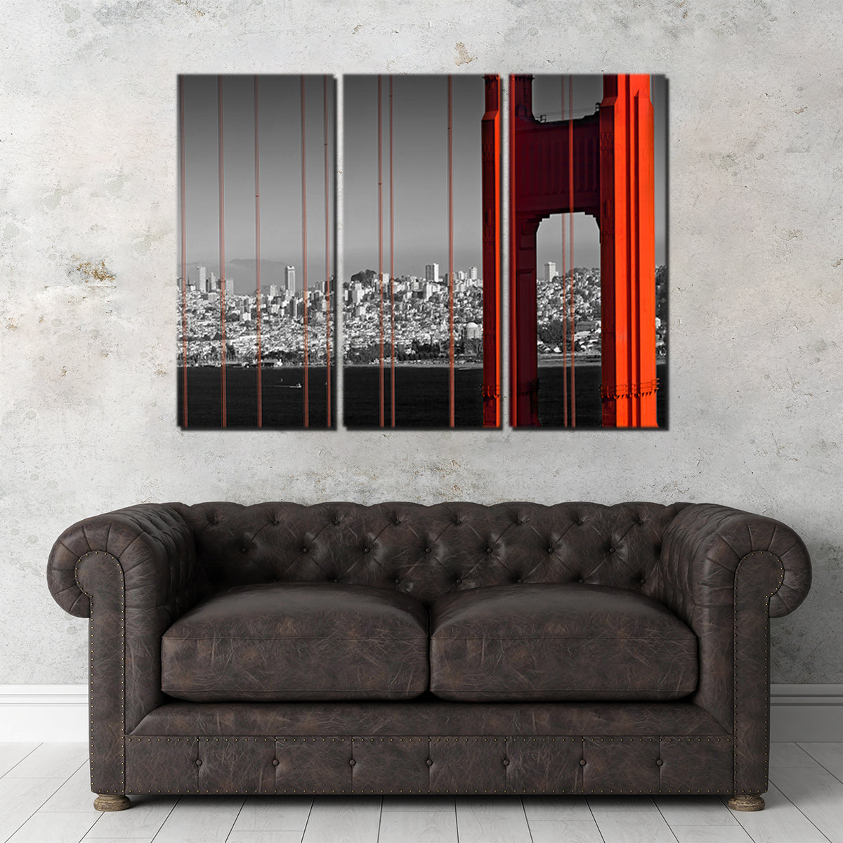 Stunning Golden Gate Bridge - Panoramic Downtown View Wall Art by Melanie Viola