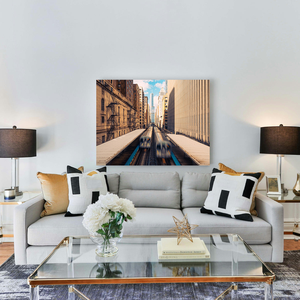 Stunning Railway Station Downtown Chicago Wall Art for Home Decor